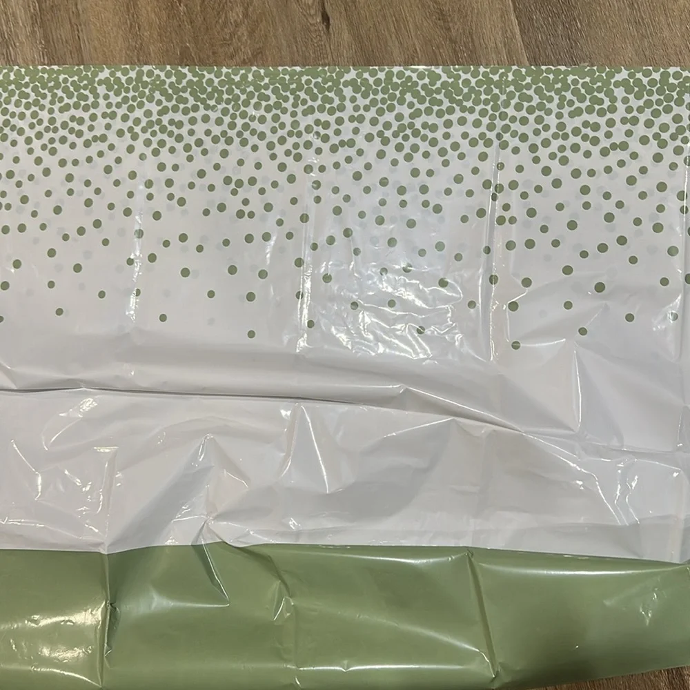 Green and White Polka Dot Table Runner set of 3 of the same 9 ft by 53 in